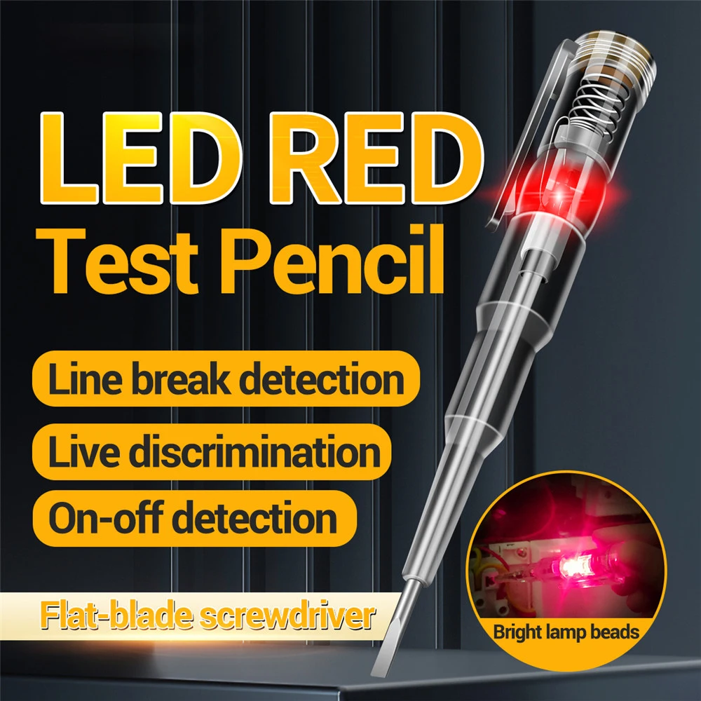 

Electrical Tester Pen Voltage indicator Test Pencil Tester Screwdriver Voltage Detector Test Pen 70-250V Electrician tool