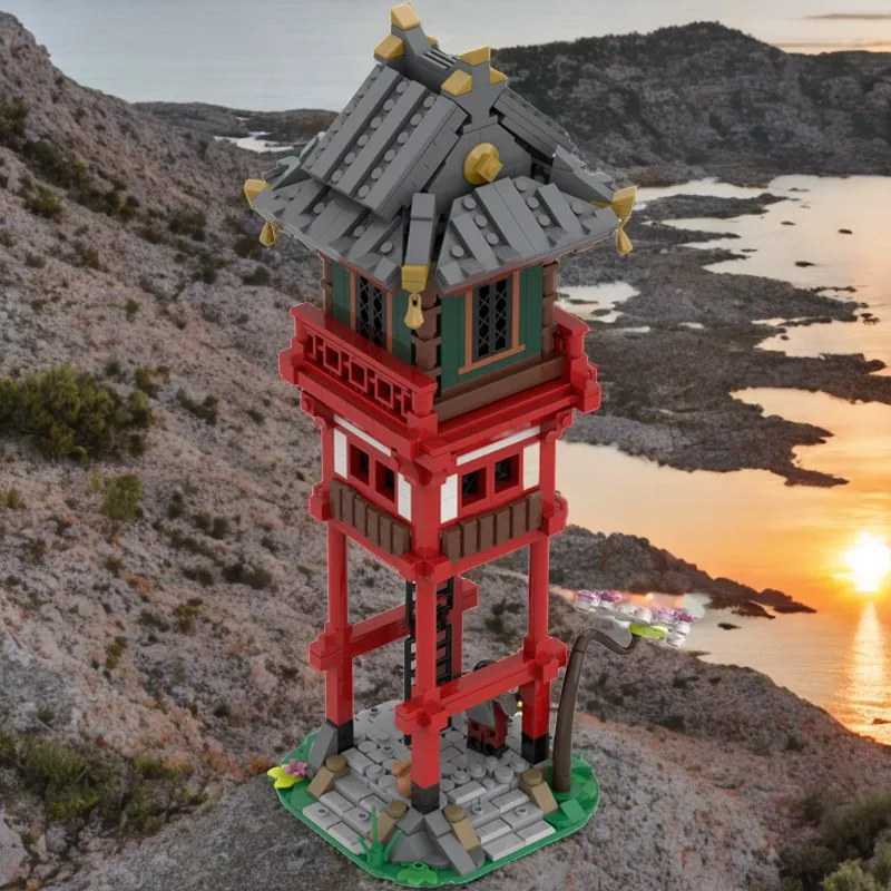

889pcs MOC Samurai Tower 1 Japanese Style Architecture Modular Design Education Model Building Blocks Birthday Gift
