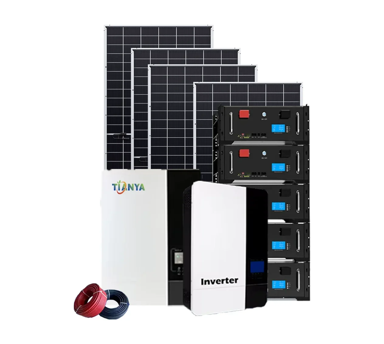 Complete Hybrid Solar Power System 5kW 10kW 12kW 15kW 30kW Three Phase On Off Grid Solar Energy System