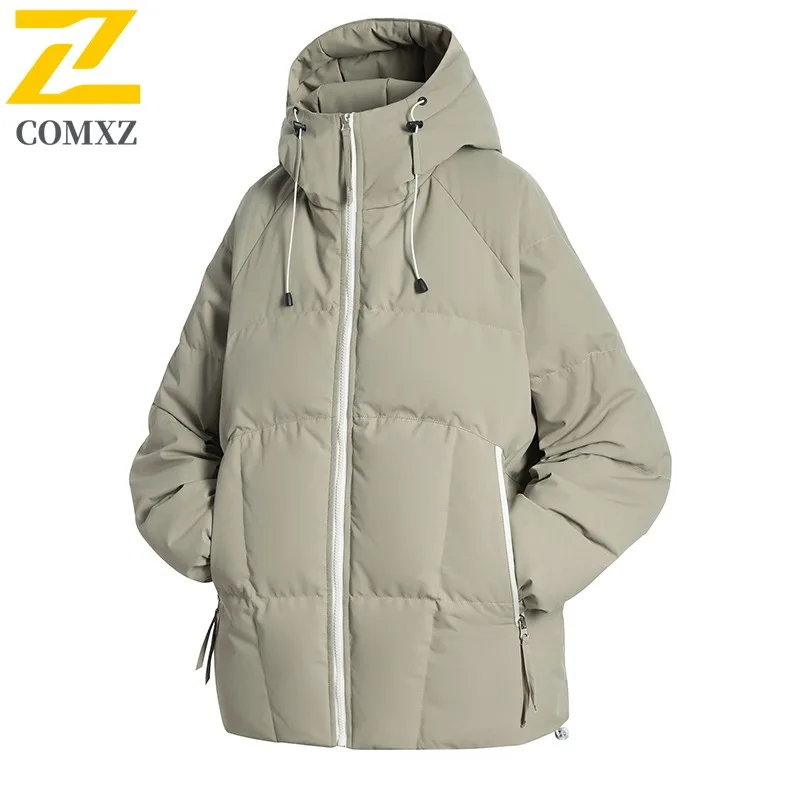 

COMXZ 2025 Men Graphene Down Jacket Cold-resistant Warm Windproof Waterproof Down Jacket for Men Hooded Down Jacket for Men