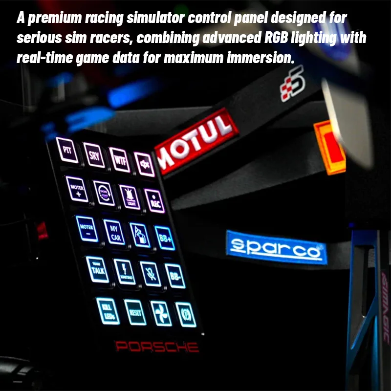Racing Equipment Panel Apex-2 Simulation Control Box Controller Simhud Multi-Function Control Box RGB button ACC for PC