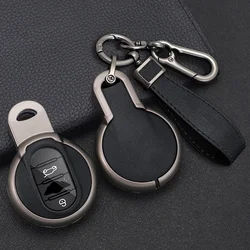 Zinc Alloy+Leather Car Remote Key Case Cover For BMW Mini Cooper Countryman One JCW Clubman F56 F55 F54 F57 F60 Car Accessories