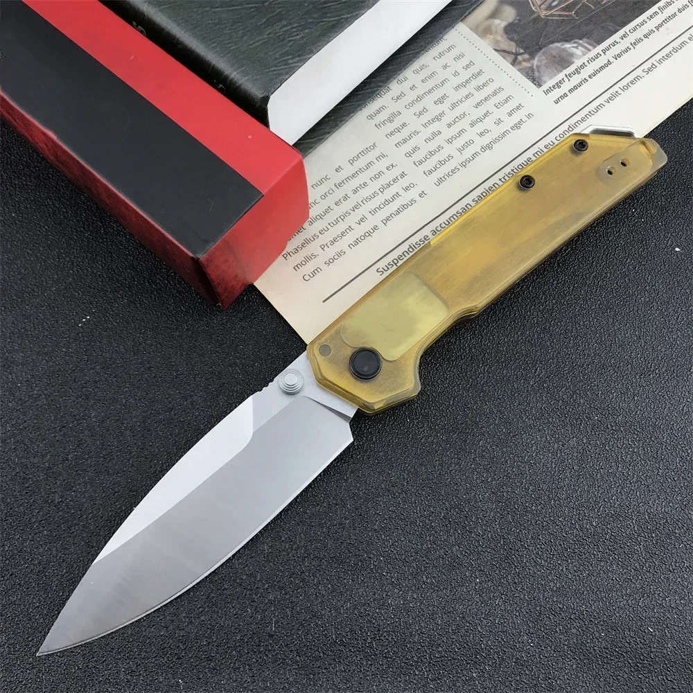 2038 Folding Pocket Knife Foldable D2 Steel Blade PEI/Aluminum Alloy Handle Outdoor Fishing Camping Fruit Knife EDC Tool Gift