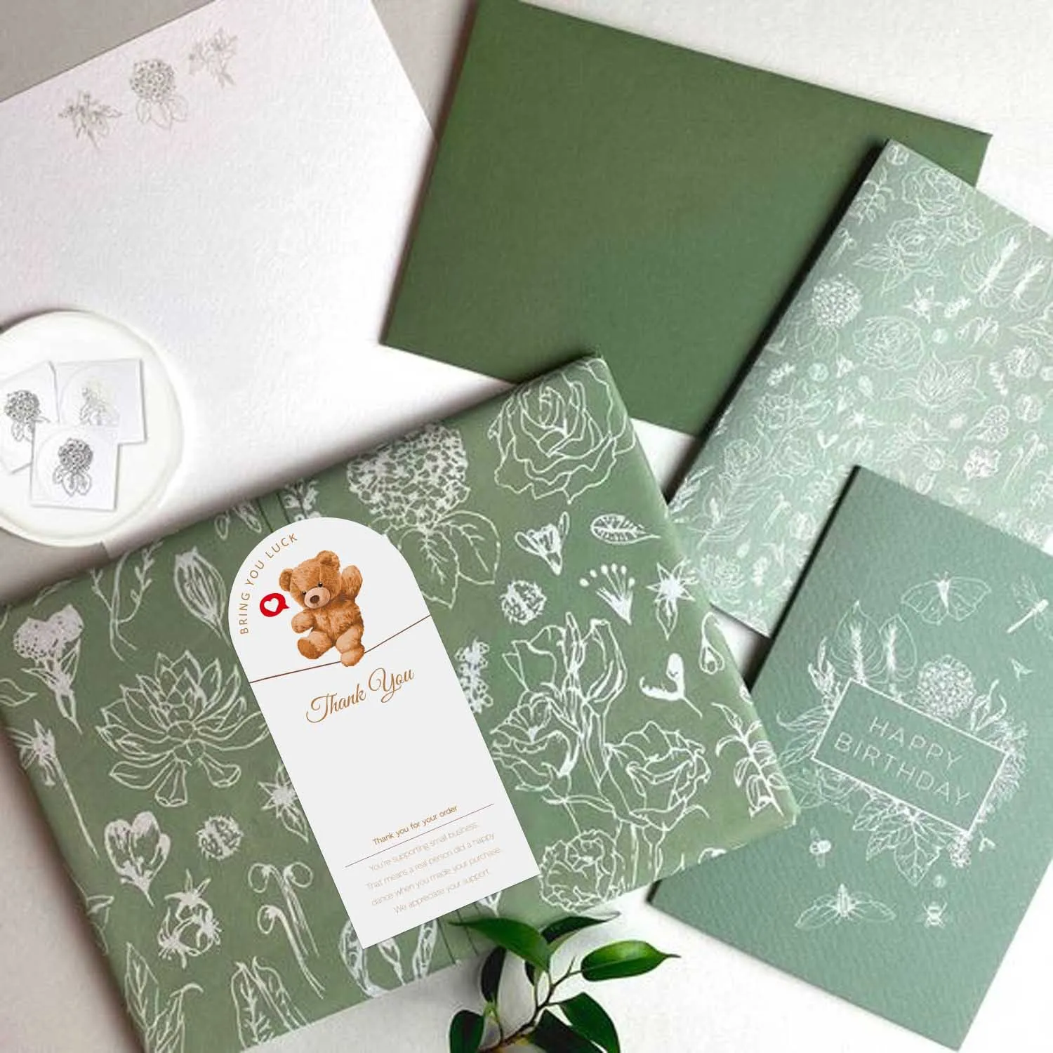 20-50pcs Cute Bear Thank You Stickers Small Business Decorative Label for Boutique Gift Packaging Box Retail Bag Wedding Party