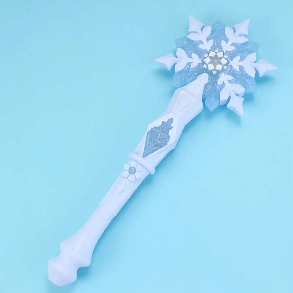 ABS Light Up Snowflake Wand Princess Snow Cosplay Snow Stick Princess Purple/Blue Music Flashing Snow Star Wands Girl