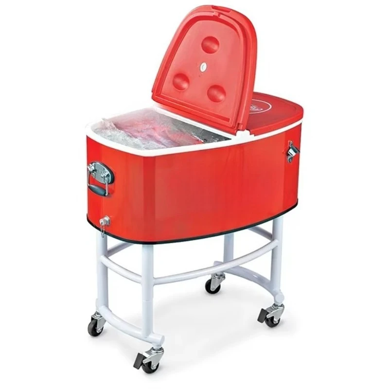 Refrigerator Hot Sale Outdoor Refrigerator Beer Bottle Opener Wholesale Detachable Refrigerated Truck Ice Bucket with Plate