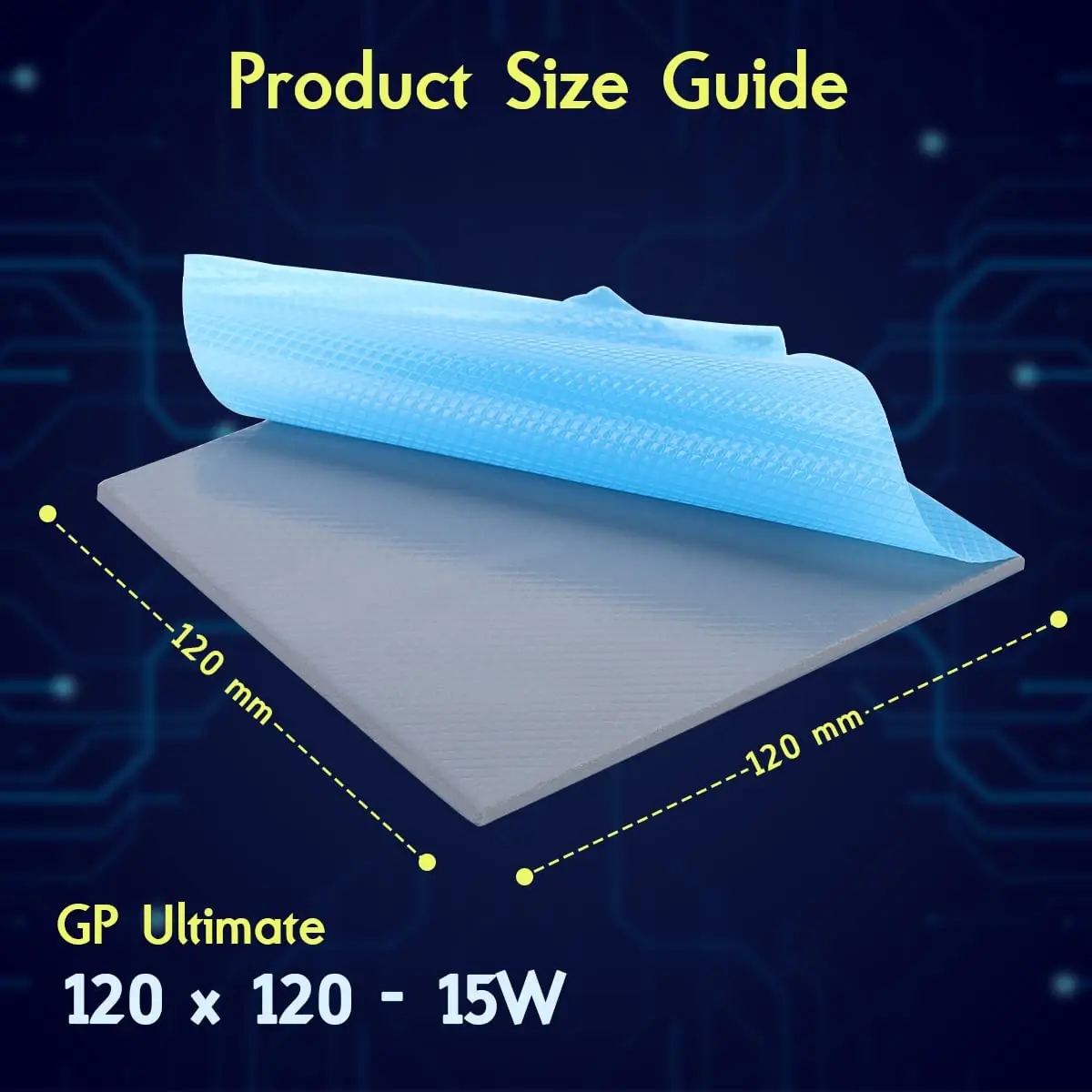 Gelid gp-almofada térmica final 15w/mk cpu/gpu gráficos placa-mãe silicone graxa almofada de dissipação de calor silicone multi-tamanho