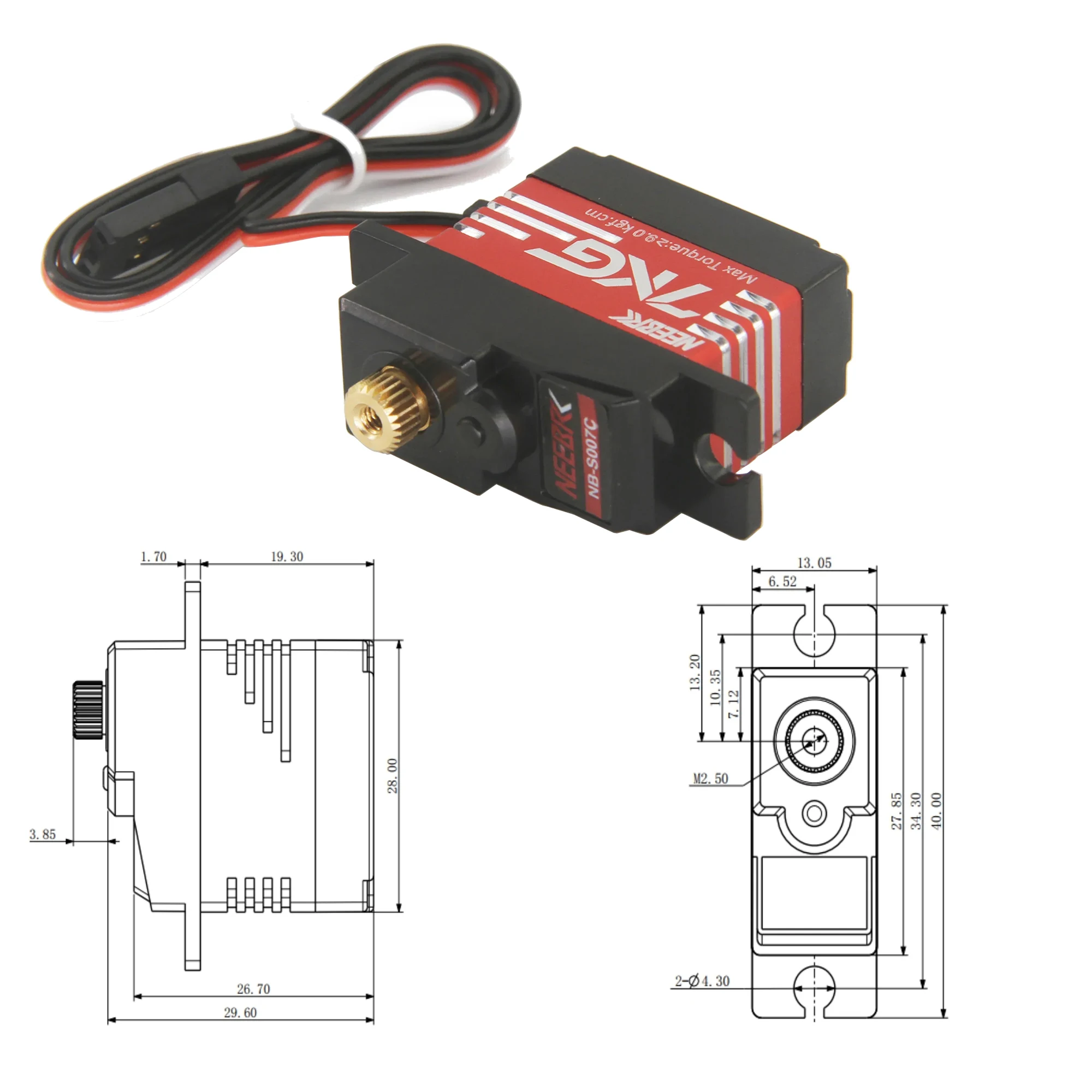NEEBRC 7KG Waterproof Metal Gear Digital Servo Half Aluminum for 1/14 1/16 RC Car Plane Drone Wltoys 14010 MJX Robot Toy Parts