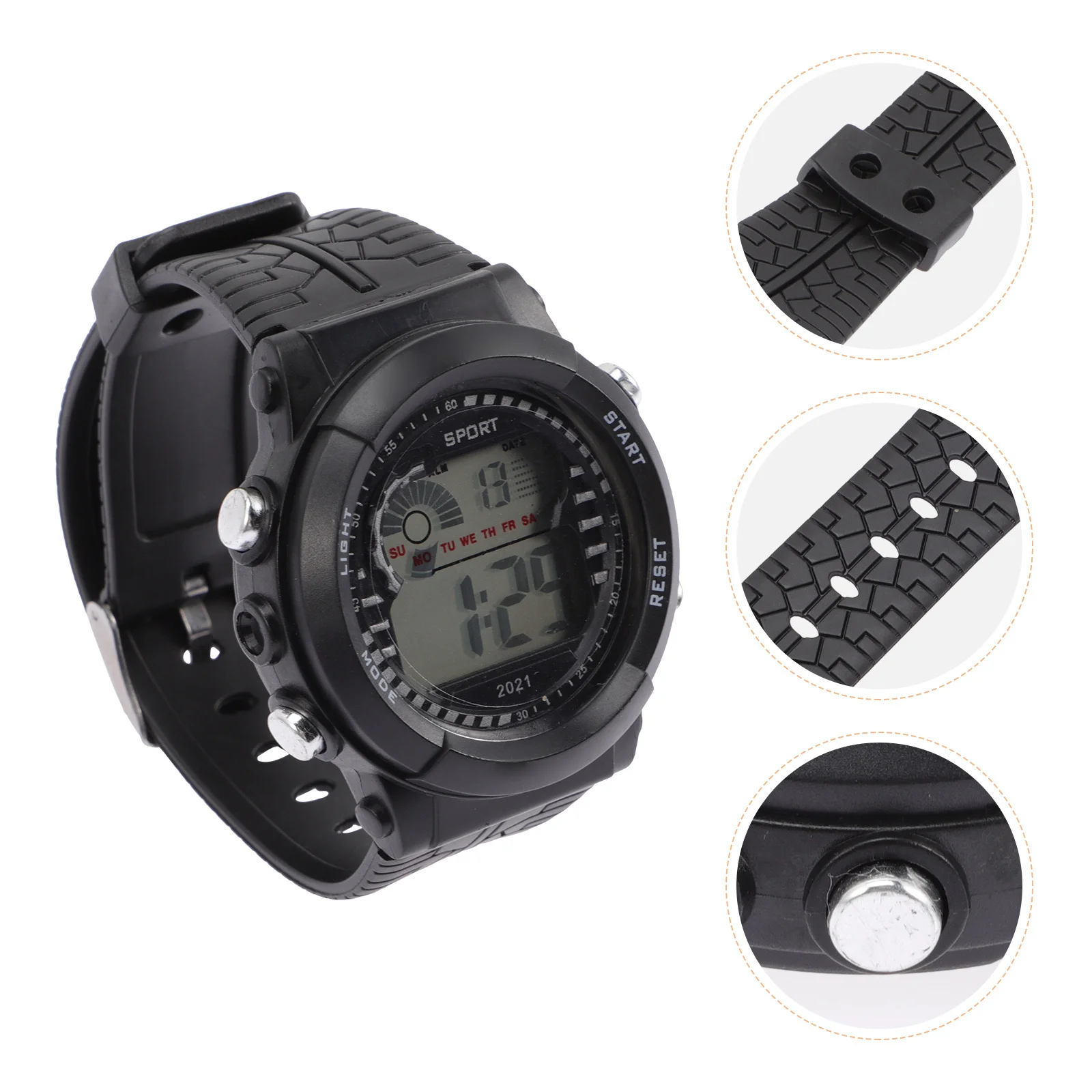Digital Sports Watch Large Screen LED Waterproof Multifunctional Decorative Men's Digital Watch Long Service Life Accurate