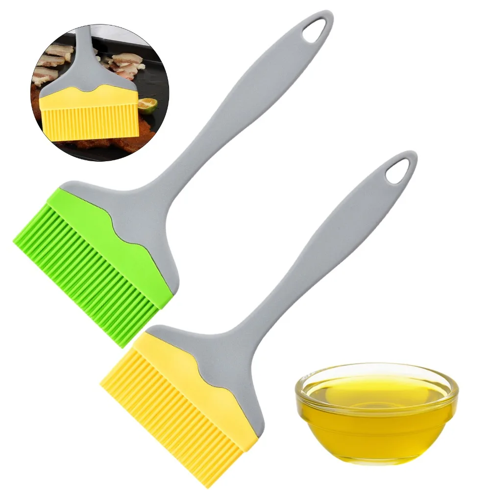 Silicone Oil Brush Split Type Extra Large Cooking Tool 9CM Widening Contrasting Colors Design Silicone Basting Brush Barbecue