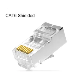 RJ45 CAT6 CAT5e Connector 8P8C Modular Plug Adapter Ethernet Cable Head 1Gbps Gigabit Network Crimp Crystal UTP 10/50pcs OMAY