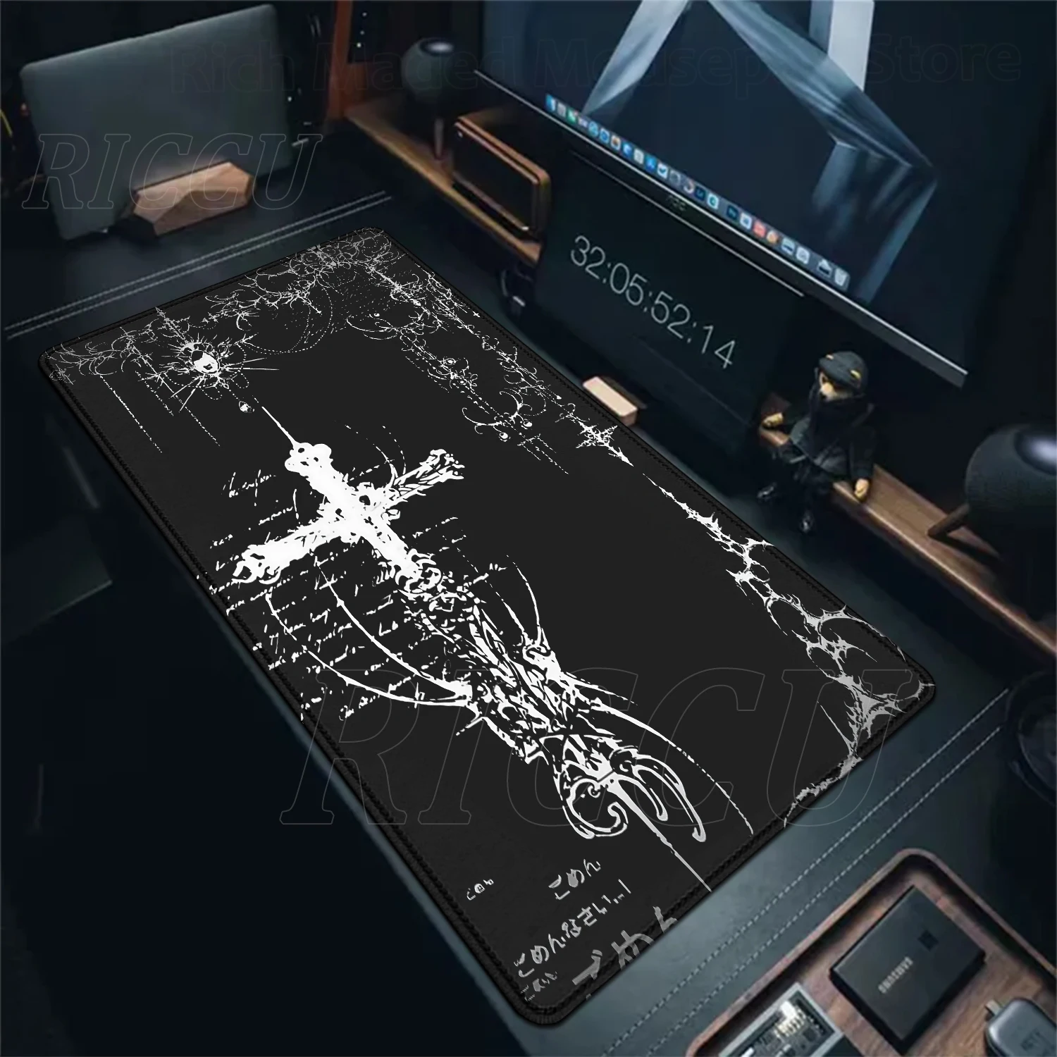 

Cross Mouse Pad XXL PC Gaming Accessories Large Keyboard Mat Rug E-sports Cool Black Sword Art Mousepad Office Anti-slip Rubber