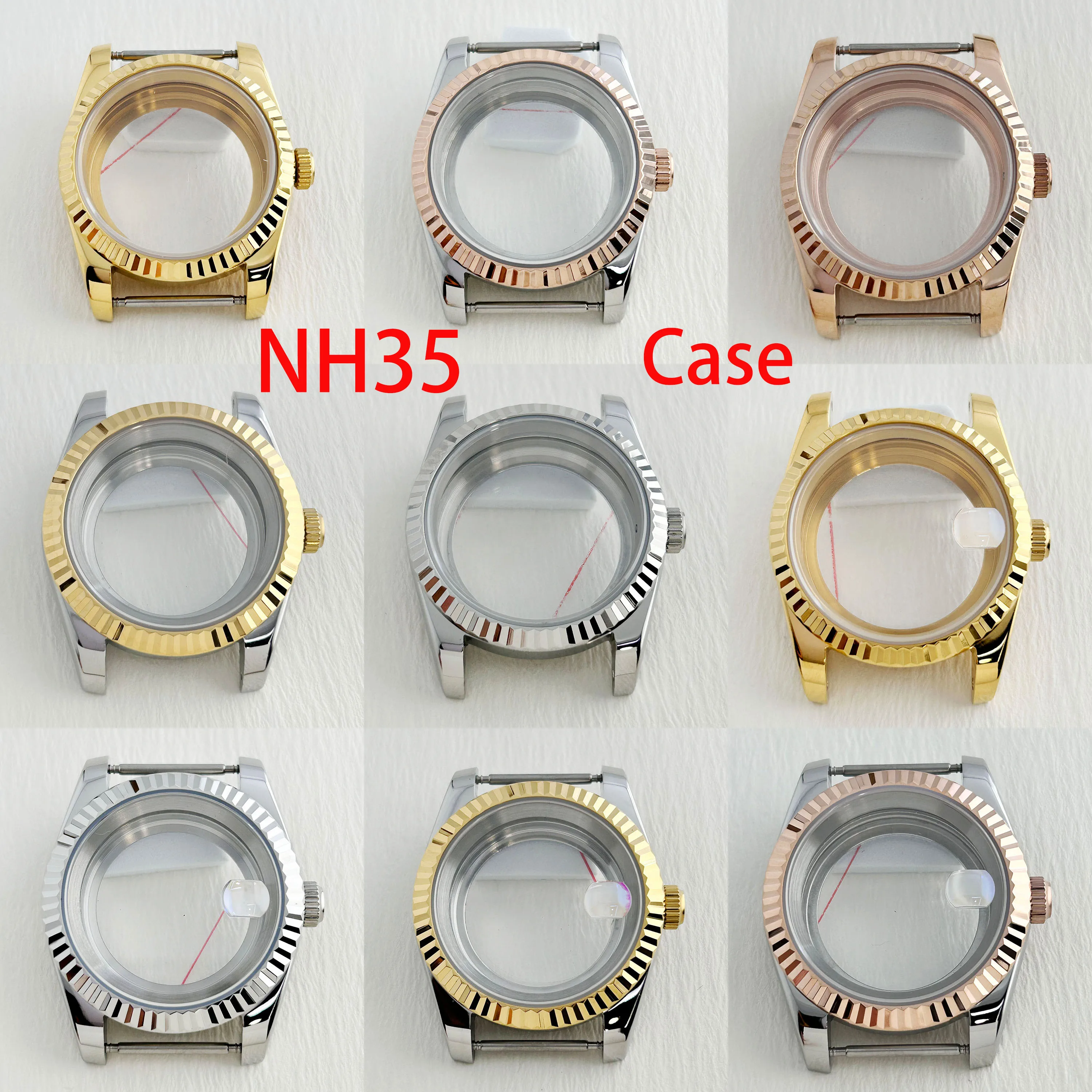 Watch case 36mm/39mm automatic mechanical watch sapphire glass men watch for N H 35/N H36 movement watch accessories repair tool