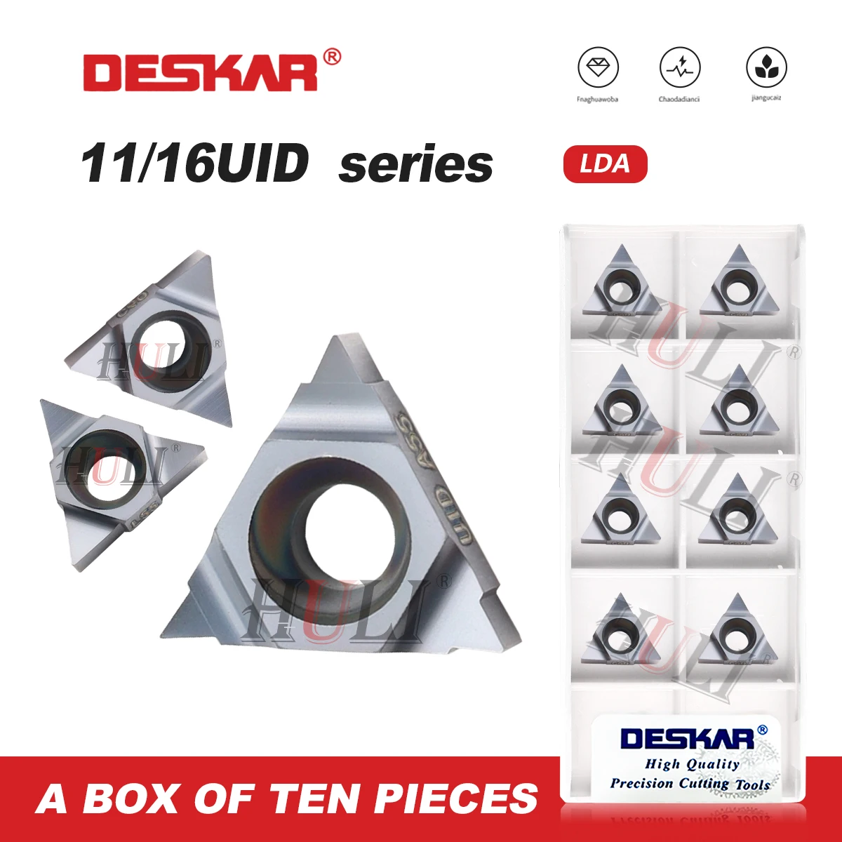 

DESKAR 100% оригинальные резьбовые лезвия 11/16UID A55/A60/L55/C60/5.0TR LDA, используемые для обработки общего материала, треугольные лезвия