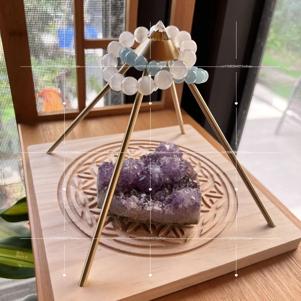 Healing Pyramid Instrument Natural White Crystal Pyramid Made Pure Copper Yoga Help Sleep Percussion Accessorie