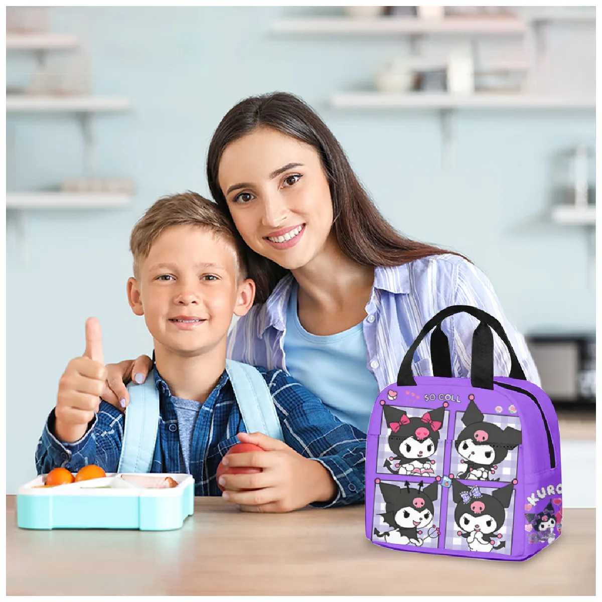 Sanrio Cartoon coibentato Cinnamon Dog Kuromi borsa da pranzo portatile impermeabile confezione portatile riutilizzabile borsa termica per la