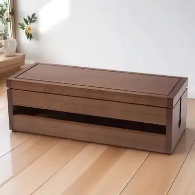 Wooden Cable Storage Box Multi-Functional Outlet Organizer For Power Strips Adapters Chargers Hub Desk Cable Organiser Socket