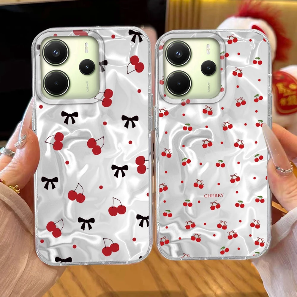 Ins-Style Kleine Kirschmädchen Handyhülle für Xiaomi Redmi Note 14 13 12 11 10 11S 10S 8 9 15 Pro 15C 14C 13C A3 A1 A2 9A A5 9C 5G