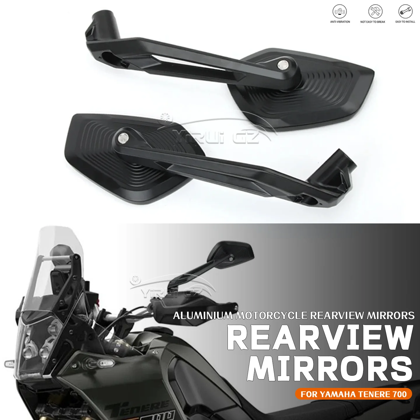 

Зеркала заднего вида для мотоцикла YAMAHA TENERE 700 TENERE 700, новые алюминиевые боковые зеркала с ЧПУ для мотоцикла TENERE 700 2021-2023 2024