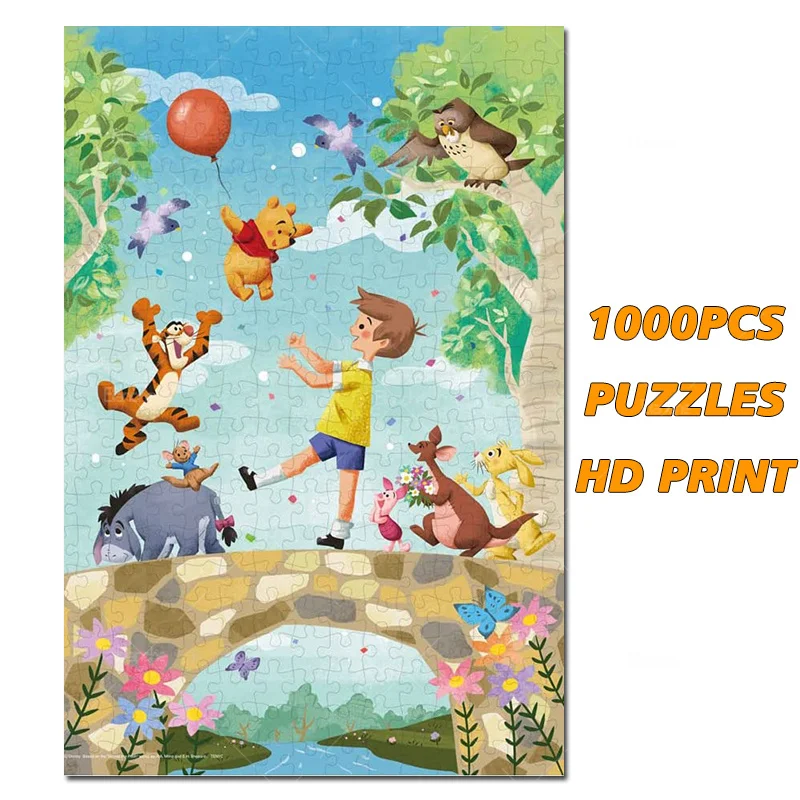 

Cartoon Winnie The Pooh Disney 1000PCS Puzzles Paper Jigsaw Puzzle Game Scenery Winnie Friends For Kids Teens Like Friend Gift