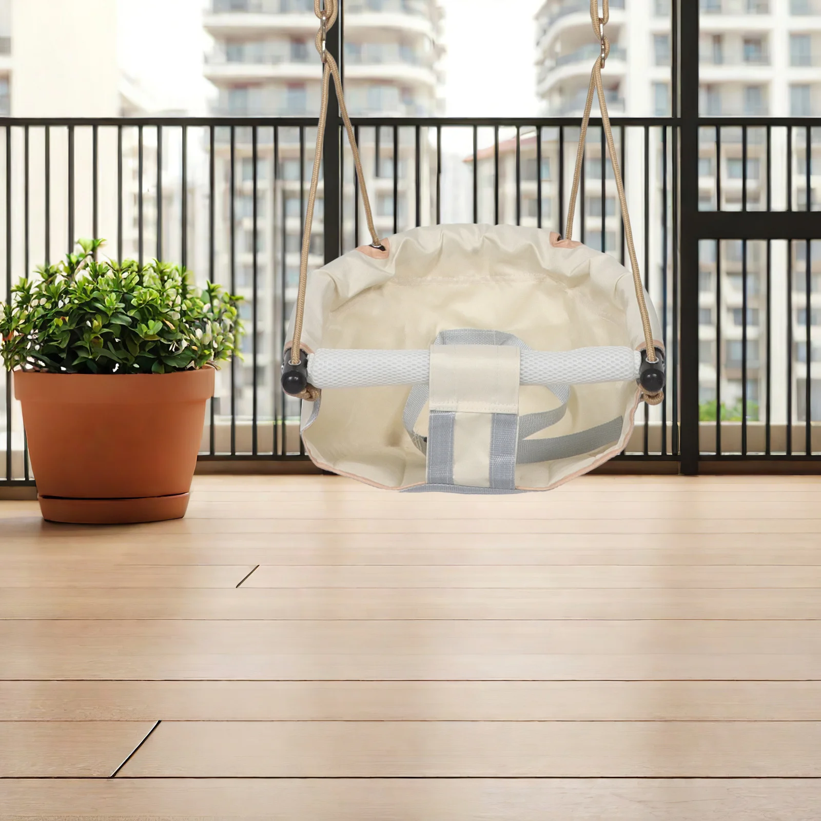 

Baby Swing Soft Fabric Seat Adjustable Height Angle Indoor Outdoor Toddler Doorway Garden Porch Hanging Swing Children's Swings