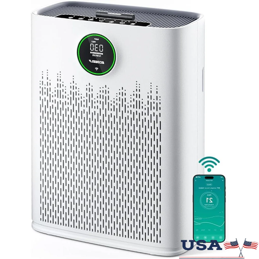 Smart Air Purifier WiFi Control Large Rooms 1295ft² 2X Power Filtration AQI Display Ultra Quiet Sleep Mode Aromatherapy 22dB