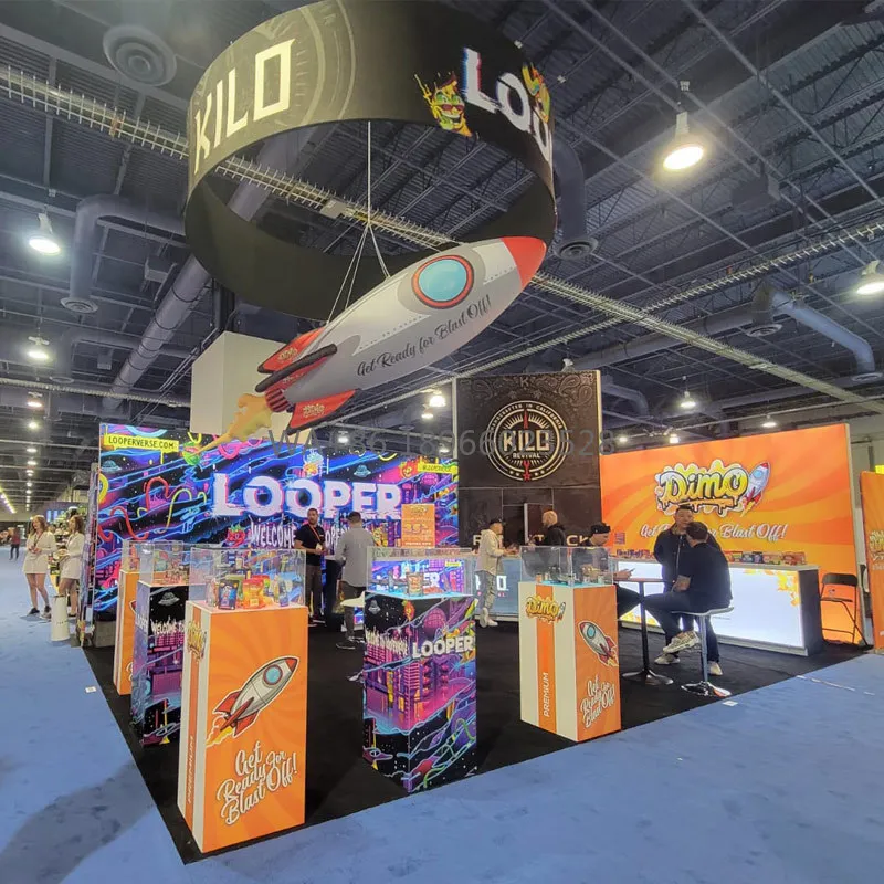 20X30 Foot Portable Trade Show Booth Tradeshow Display Backlit Modular Exhibition Booth Design Fair Stand with Hanging Sign
