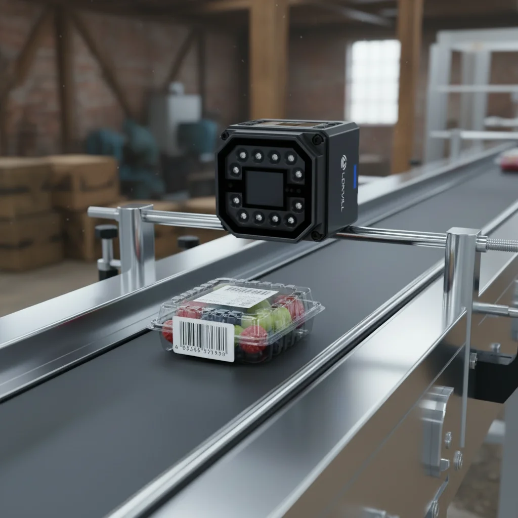 LONVILL Versatile Multi Focus Fixed Barcode Scanner with Large Built in Screen for Standalone Operation in Harsh Environments