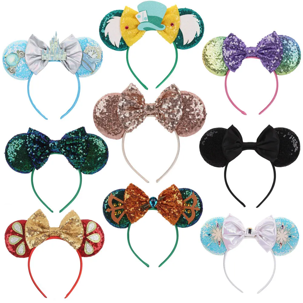 

Модная женская повязка на голову с ушками Микки Диснея, подходит для рождественского фестиваля, изысканные аксессуары для волос, украшение для вечеринки