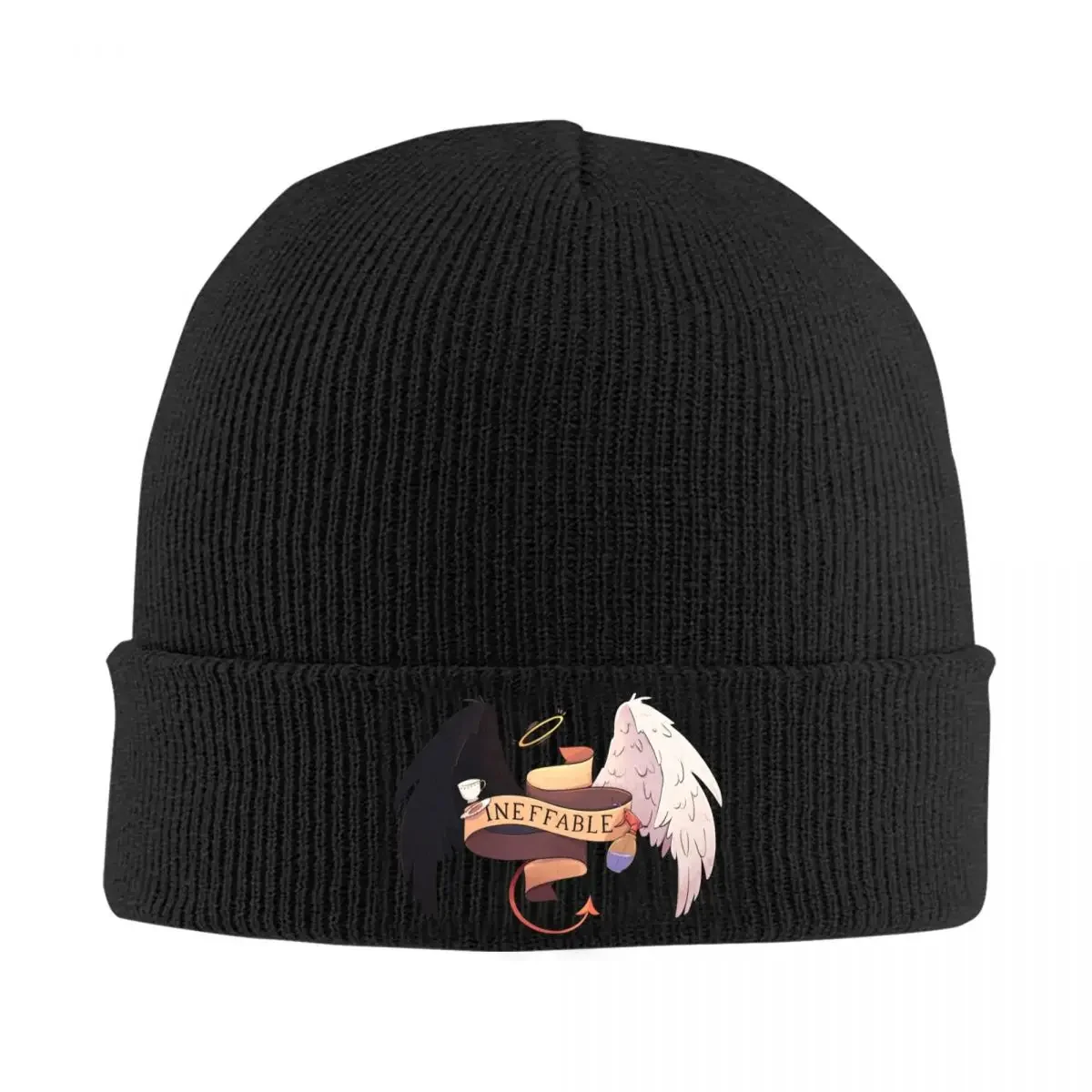 Gorro de punto de Good Omens para hombre y mujer, gorros cálidos de calle, Crowley y azirapale, Otoño e Invierno