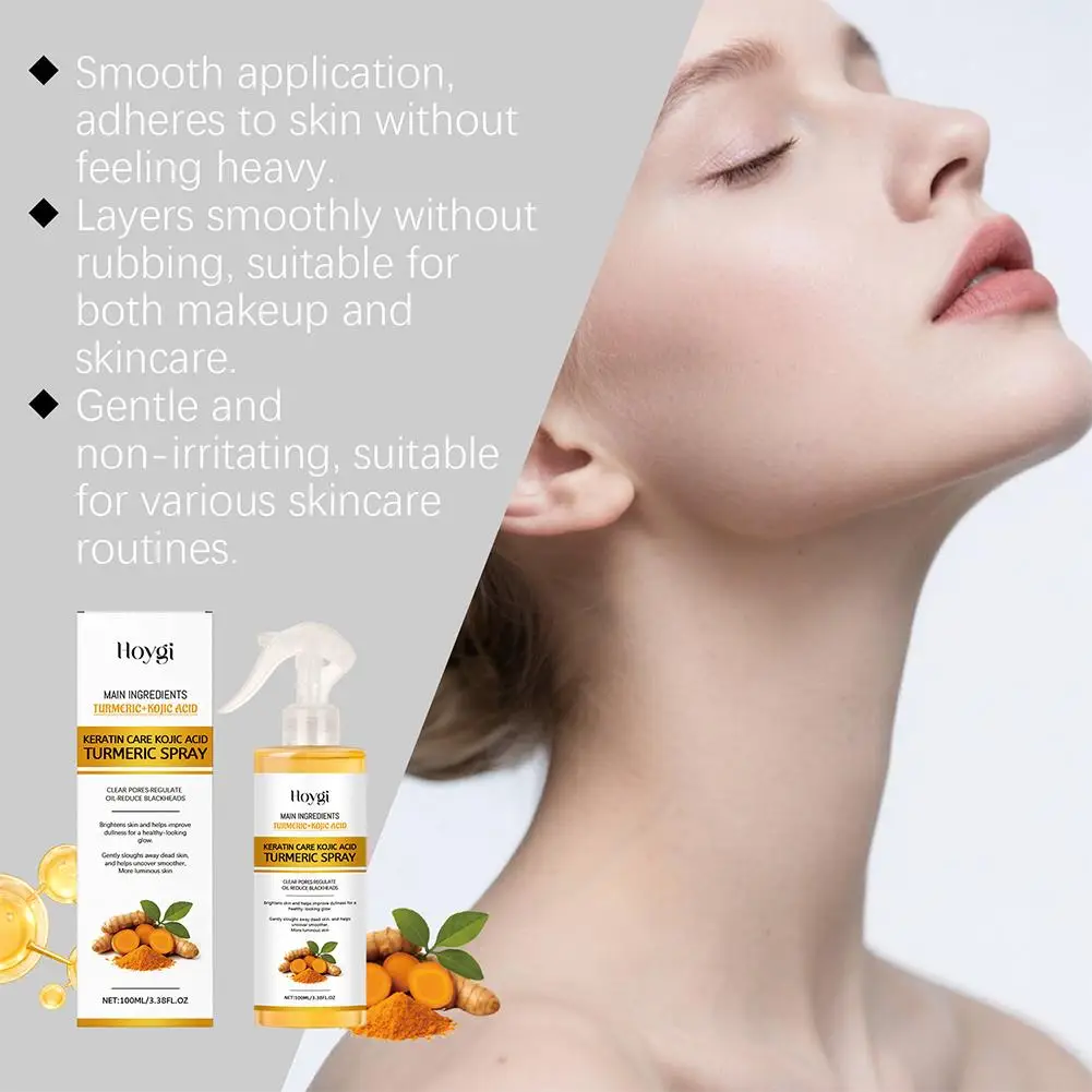 بخاخ تقشير حمض الكوجيك والكركم - لا حاجة إلى أدوات، تفتيح لطيف وتجديد لجميع أنواع البشرة، بشرة محمولة C P3S4 #6