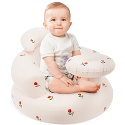 Inflatable Baby Seat Breathable Inflatable Baby Chair Portable Blow Up Infant Chair Safe Infant Floor Seat for Baby 3-24 Months