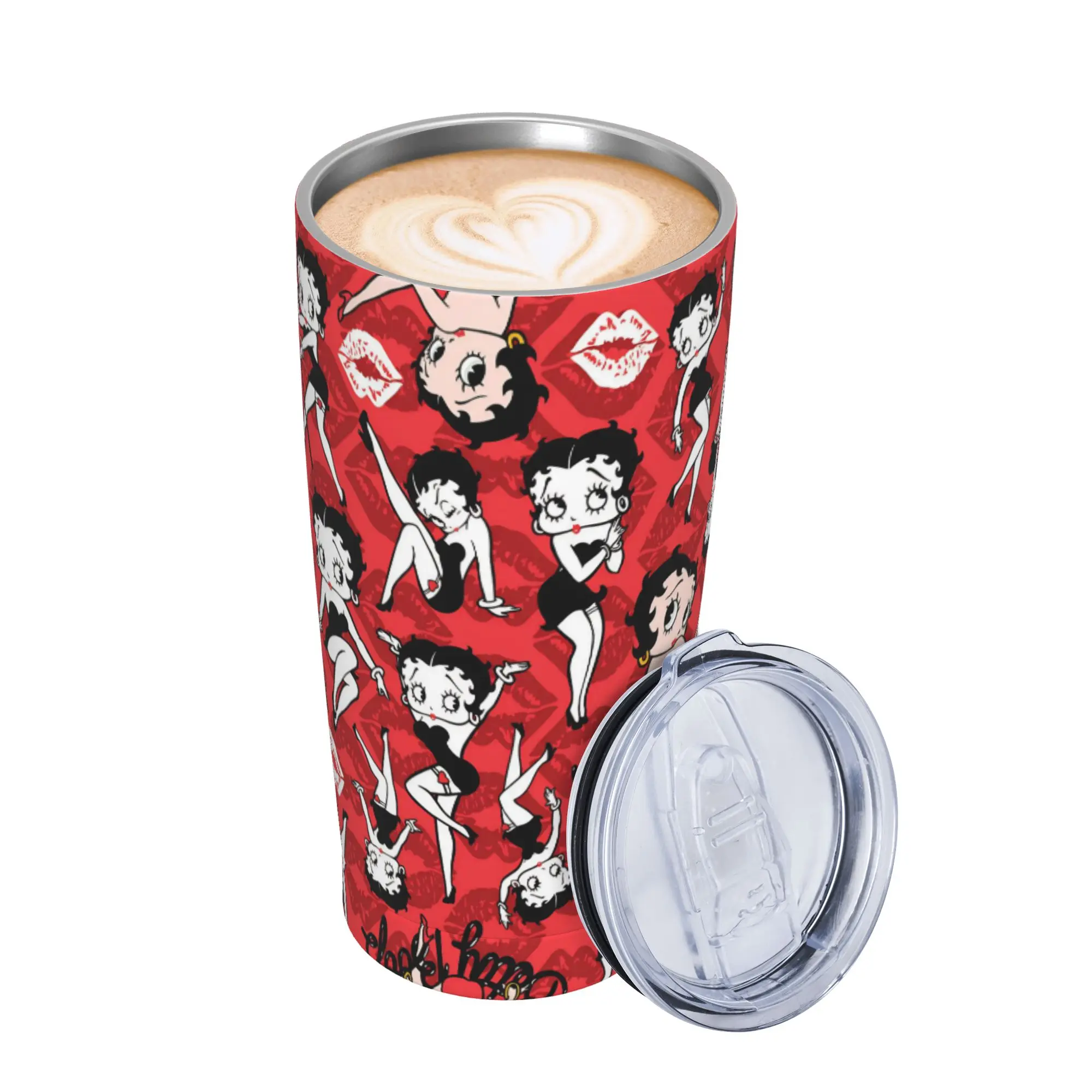 B-Bettys Cartoon Boops Tumbler With Straw  Stainless Steel Mug Cups Double Wall Vacuum Insulated for Cold Or Hot 20oz