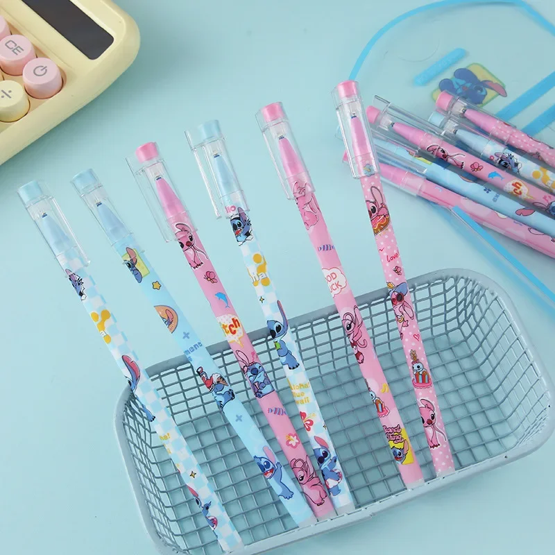 12Pcs/Box Dsn Stitch Cartoon Erasable Pen, Black Ink Magic Gel Pen, Writing Stationery for School & Office, Children's Day Gift view 4