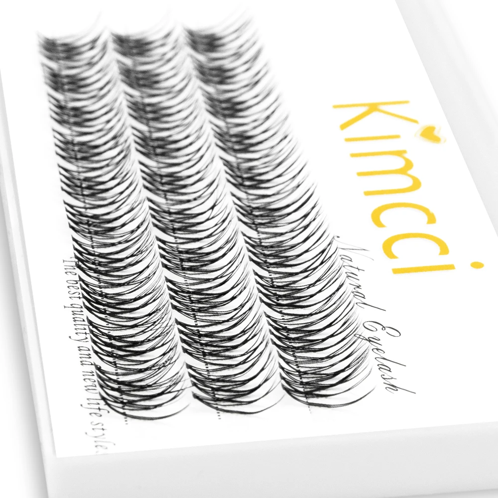 Kimcci "YJ" 30 Bundles Faux Mink Extension ciglia segmentate ciglia finte naturali morbide fai da te 3D Russian Volume ciglia finte