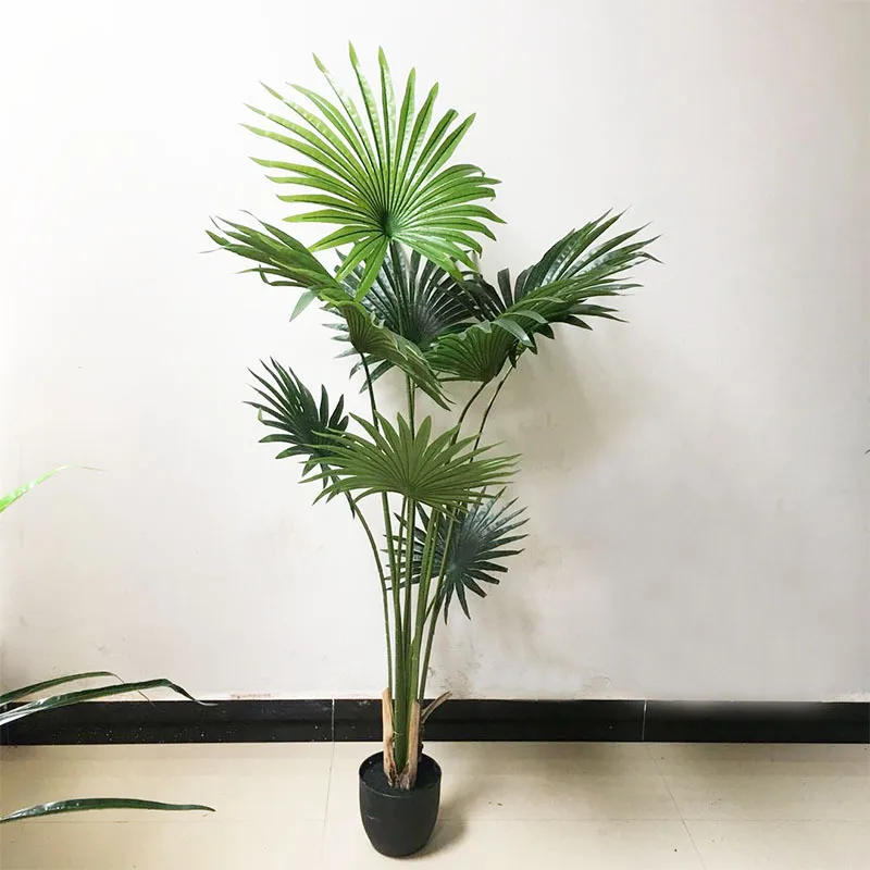 

Wholesale Multiple Size Artificial Palm Tree With Pot Plastic Green Tree Plants Bonsai