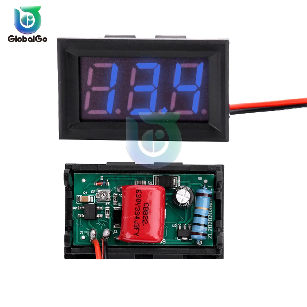 

AC 70-500V 0.56" LED Digital Voltmeter Voltage Meter Volt Instrument Tool 2 Wires Red Green Blue Display 110V 220V DIY 0.56 Inch