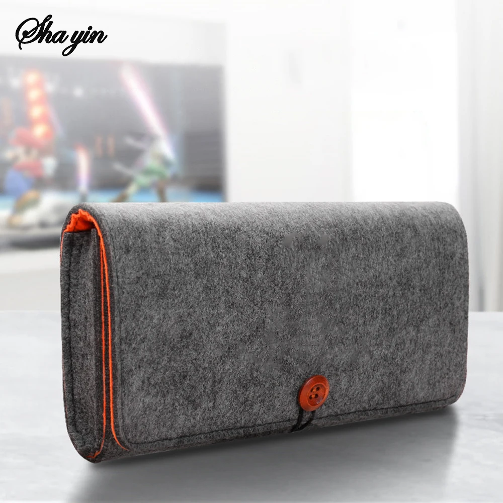 for Switch Felt Storage Bag Game Console Protective Cover Multifunction Game Card Charging Cable Case For Nintendo Switch