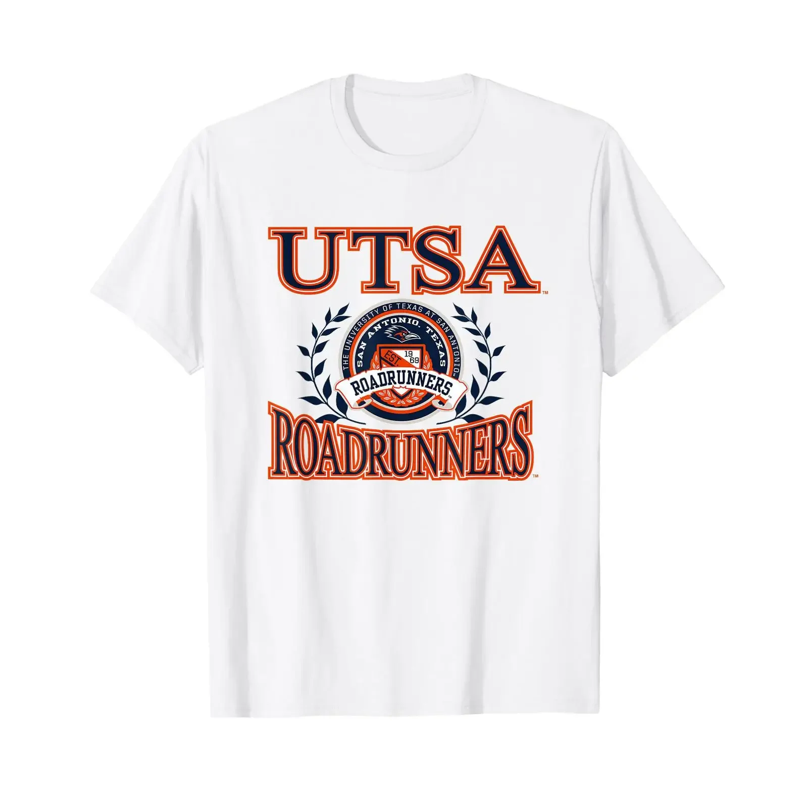 Texas San Antonio Roadrunners Laurels T Shirt vintage Washed streetwear Unisex Breathable Versatile Soft Slightly
