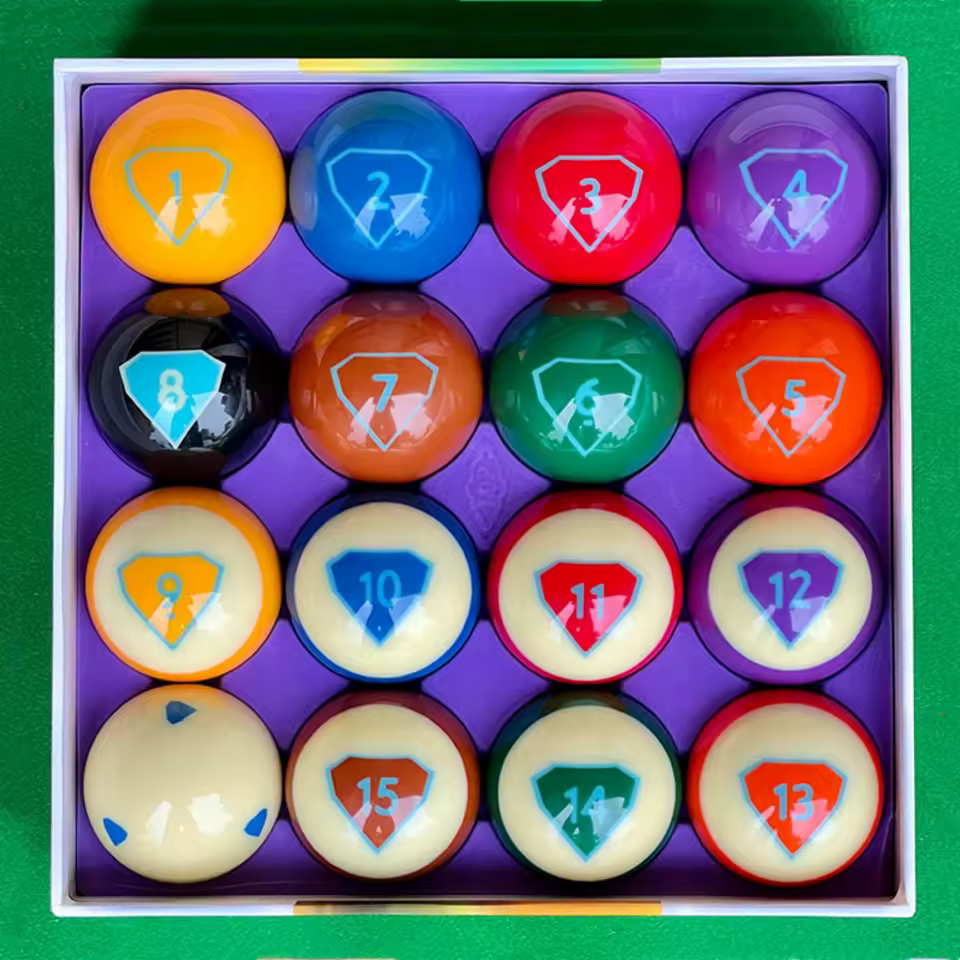 Blue Diamond Premium Quality Phenolic Resin Billiard Pool Ball Set 2-1/4"