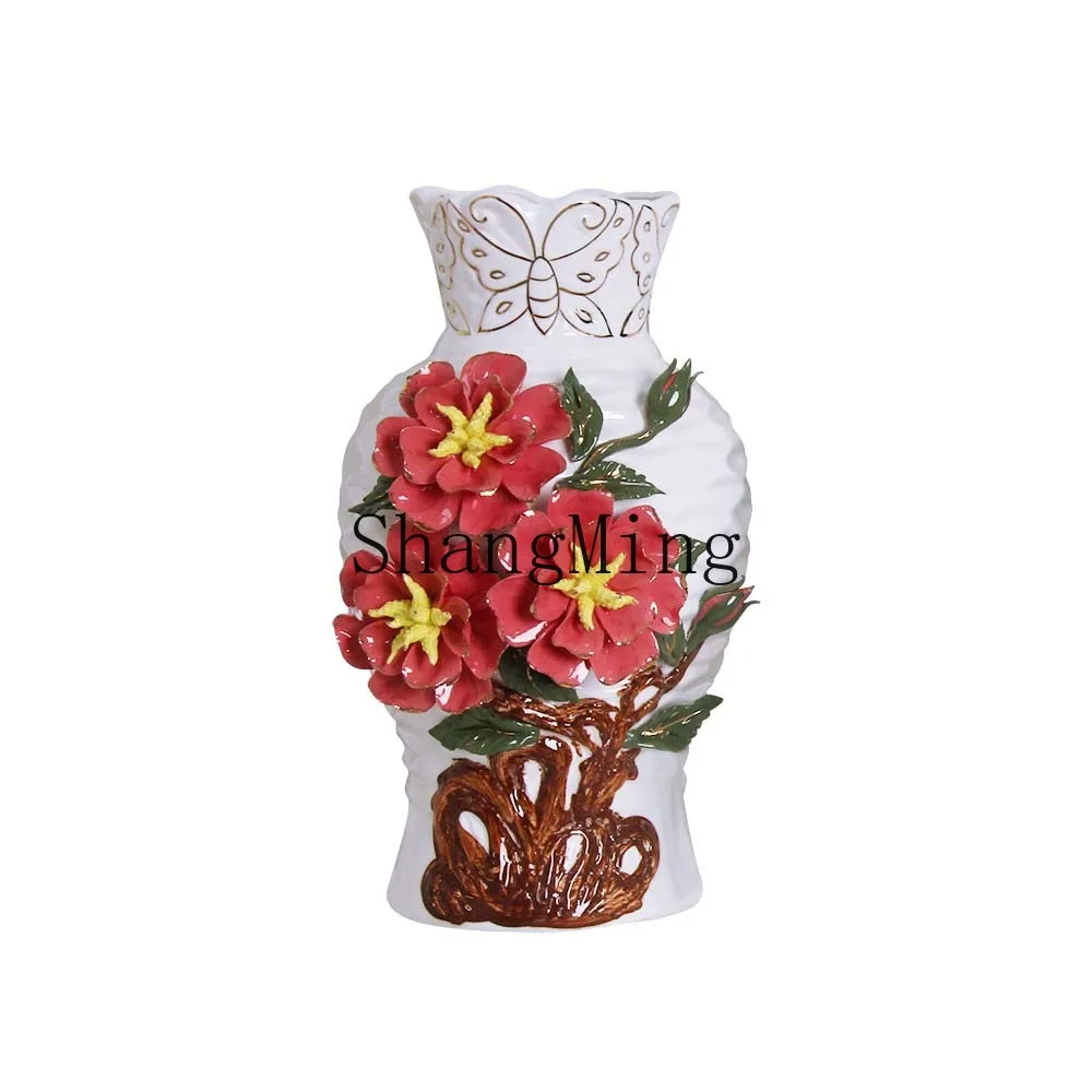 

DSA hand-squeezed vase ceramic ornament living room flower arrangement TV cabinet Bogu frame entrance decoration