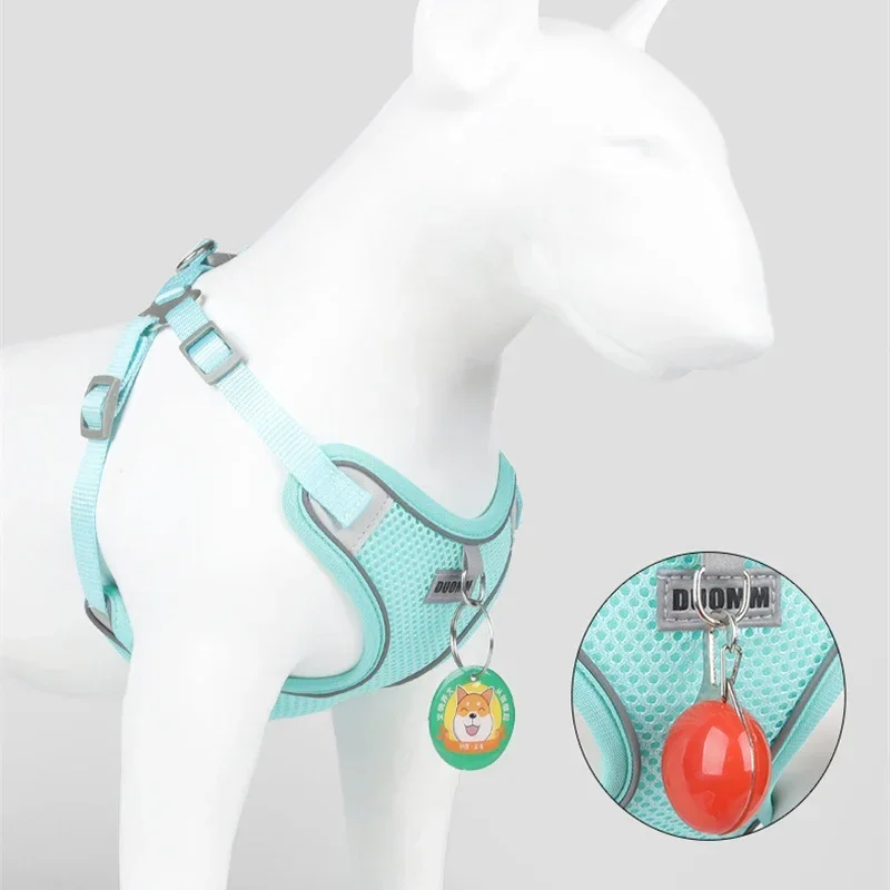 Mesh Breathable Pet Harness for Small Medium Dogs Outdoor Puppy Dog Harnesses and Leash for Walking Pomeranian Mascotas Supplies