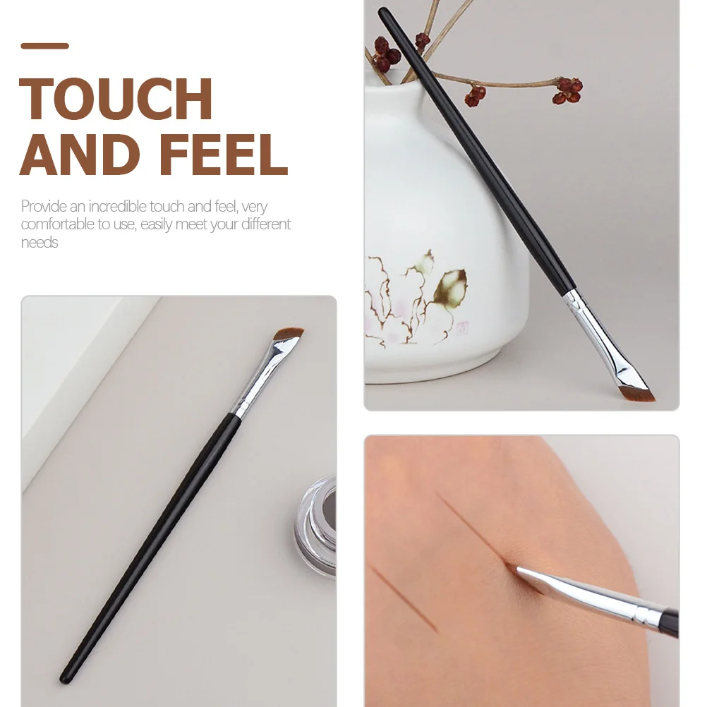 2 個の角度付き眉毛ブラシアイライナーコンシーラーメイクブラシ女性女の子のためのプロのツールアイライナーブラシ