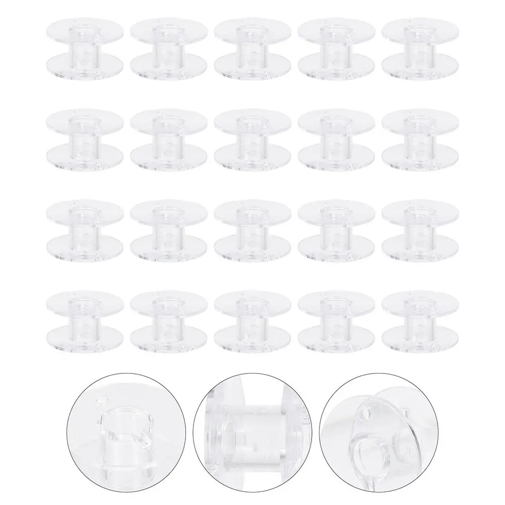 

60Pcs Clear Plastic Sewing Bobbin for Household Machine Transparent Spools Thread Holder Embroidery Sewing Accessories
