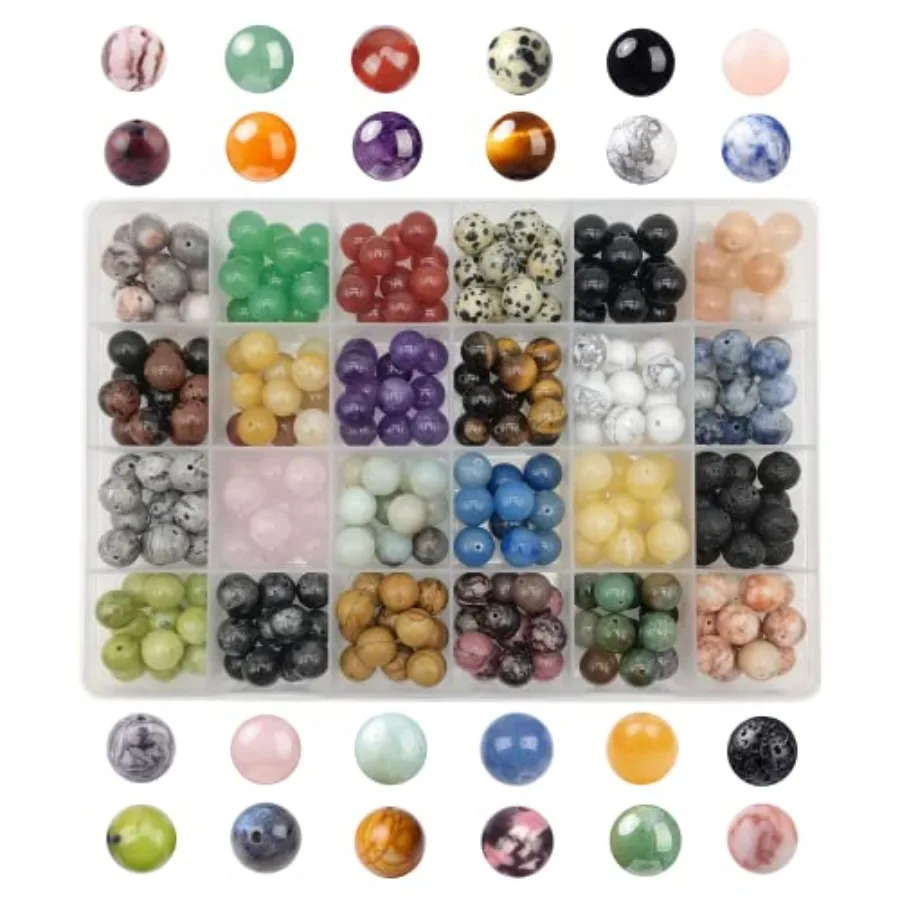 

288pcs Natural Round Stone Beads Genuine Real Stones Beading Loose Gemstone DIY for Bracelet Necklace Earrings Jewelry Making 1