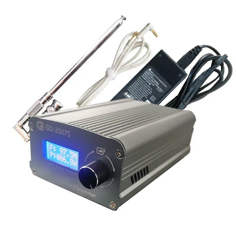 

GD-2007S-ALL 7W FM Transmitter Stereo FM Broadcasting Continuous Output Transmitter + Antenna+DC-12V Adapter