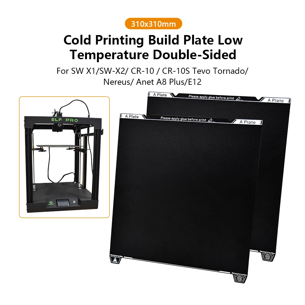 CryoGrip Printing Build Plate 235/257/310mm for SW X1/SW X2/CR-10/CR-10S TEVO TORNADO/ Nereus/ Anet A8 Plus /E12 3D Printer