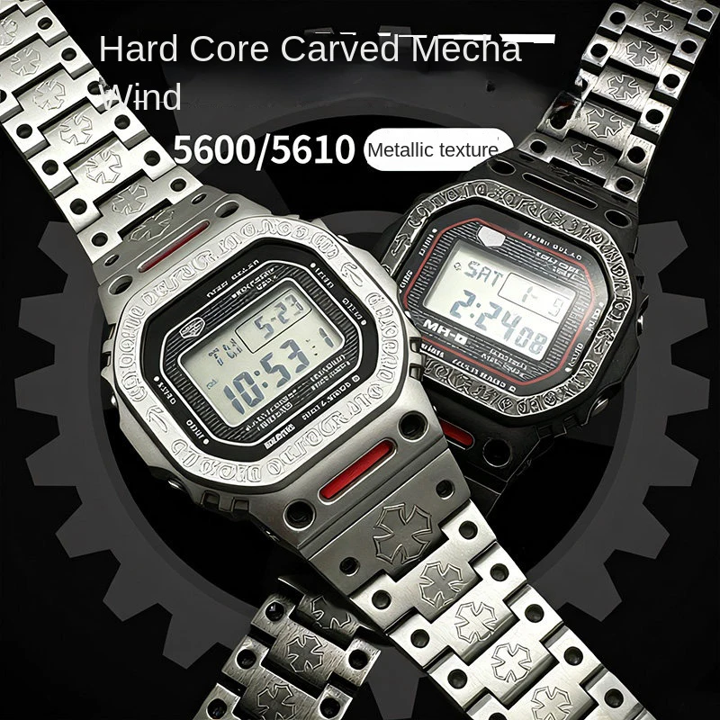

Комплект для модификации S-Refit в стиле Carving Mech для DW5600 GWB5600 G5600E GWM5610: корпус из нержавеющей стали, металлический безель, ремешок с вырезами