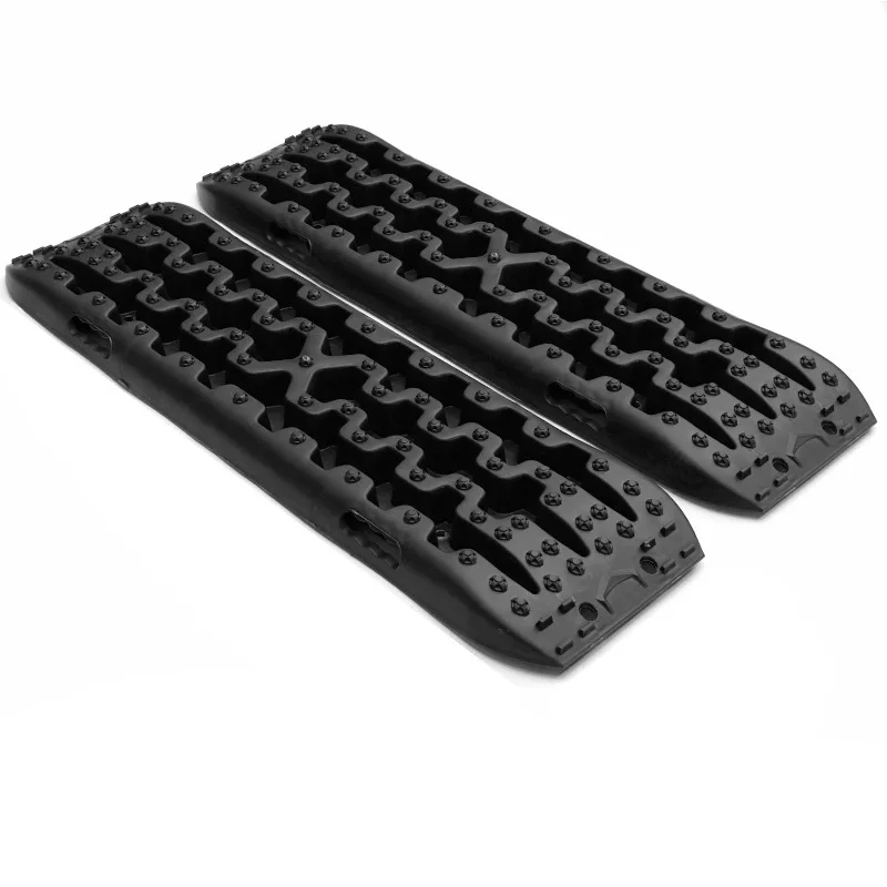 2-Piece Off-Road Recovery Board Car Tire Anti-Slip For Vehicle Stuck In Snow Mud Sand Black