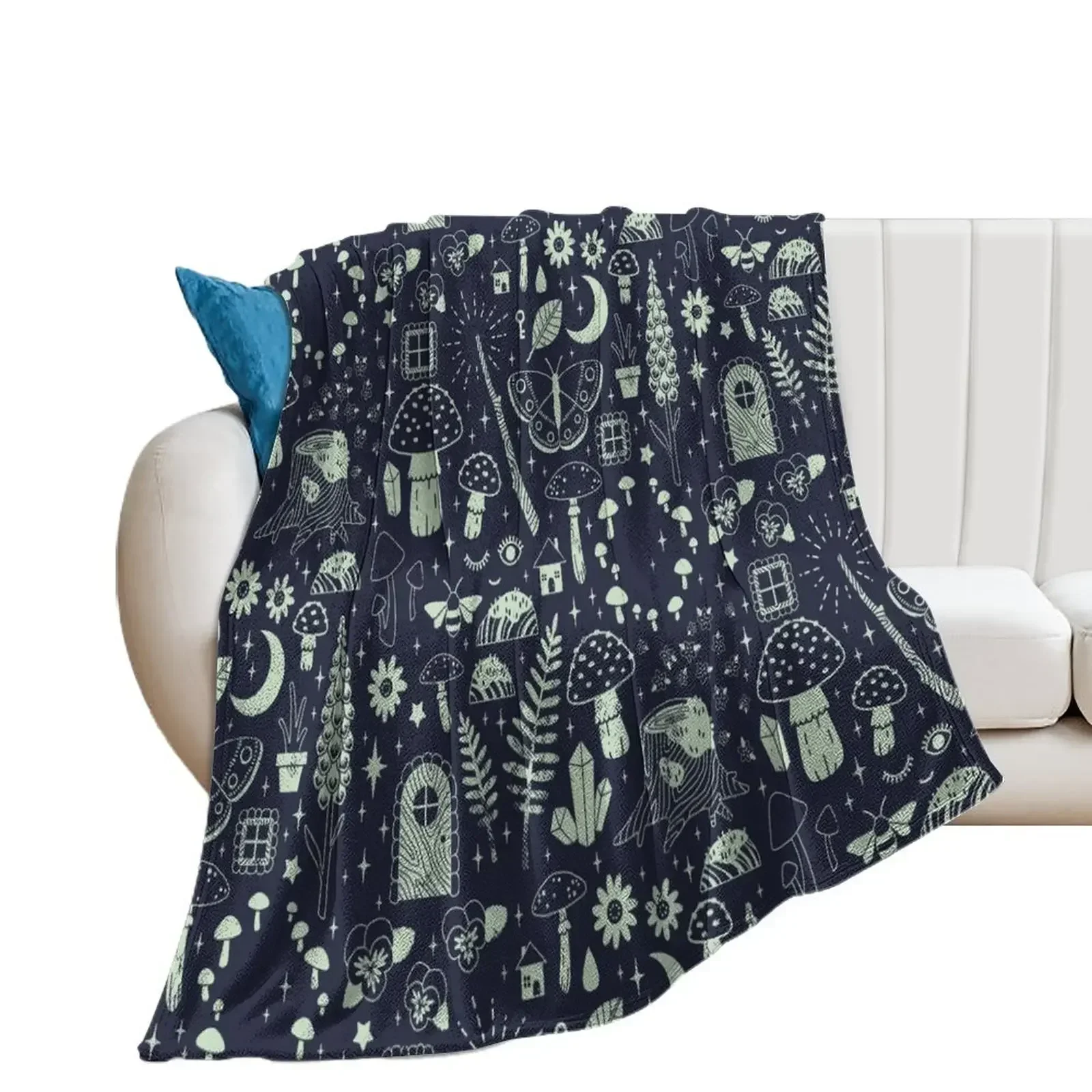 Fairy Garden: Midnight Throw Blanket Luxury Designer Blankets For Baby Blankets